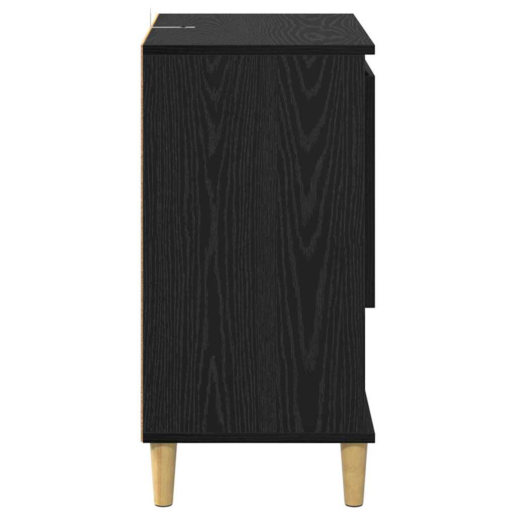 Sideboards 2 pcs Schwarz Eichen-Optik 60 x 35 x 70 cm
