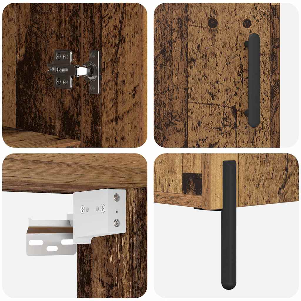 Highboard 2 pcs Altholz Holzwerkstoff