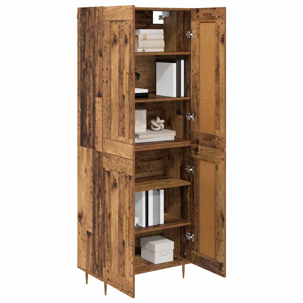 Highboard Altholz 69,5 x 34 x 180 cm Holzwerkstoff
