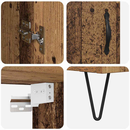 Highboard Altholz 69,5 x 34 x 180 cm Holzwerkstoff