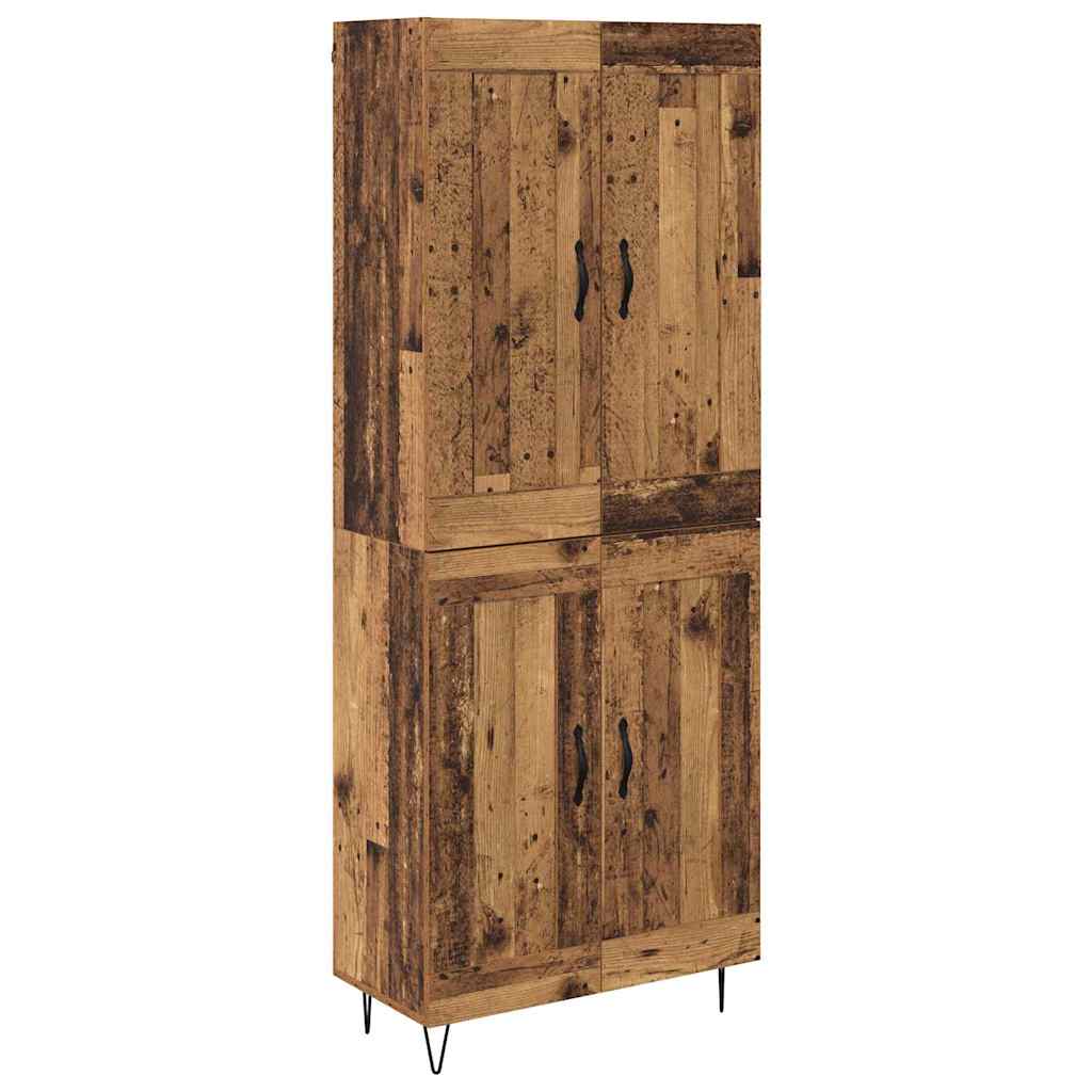 Highboard Altholz 69,5 x 34 x 180 cm Holzwerkstoff