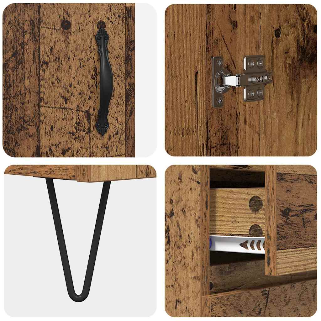 Highboard mit Schubladen 2 pcs Altholz Holzwerkstoff