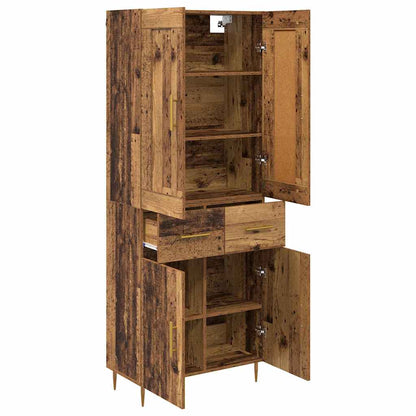 Highboard Altholz 69,5 x 34 x 180 cm Holzwerkstoff