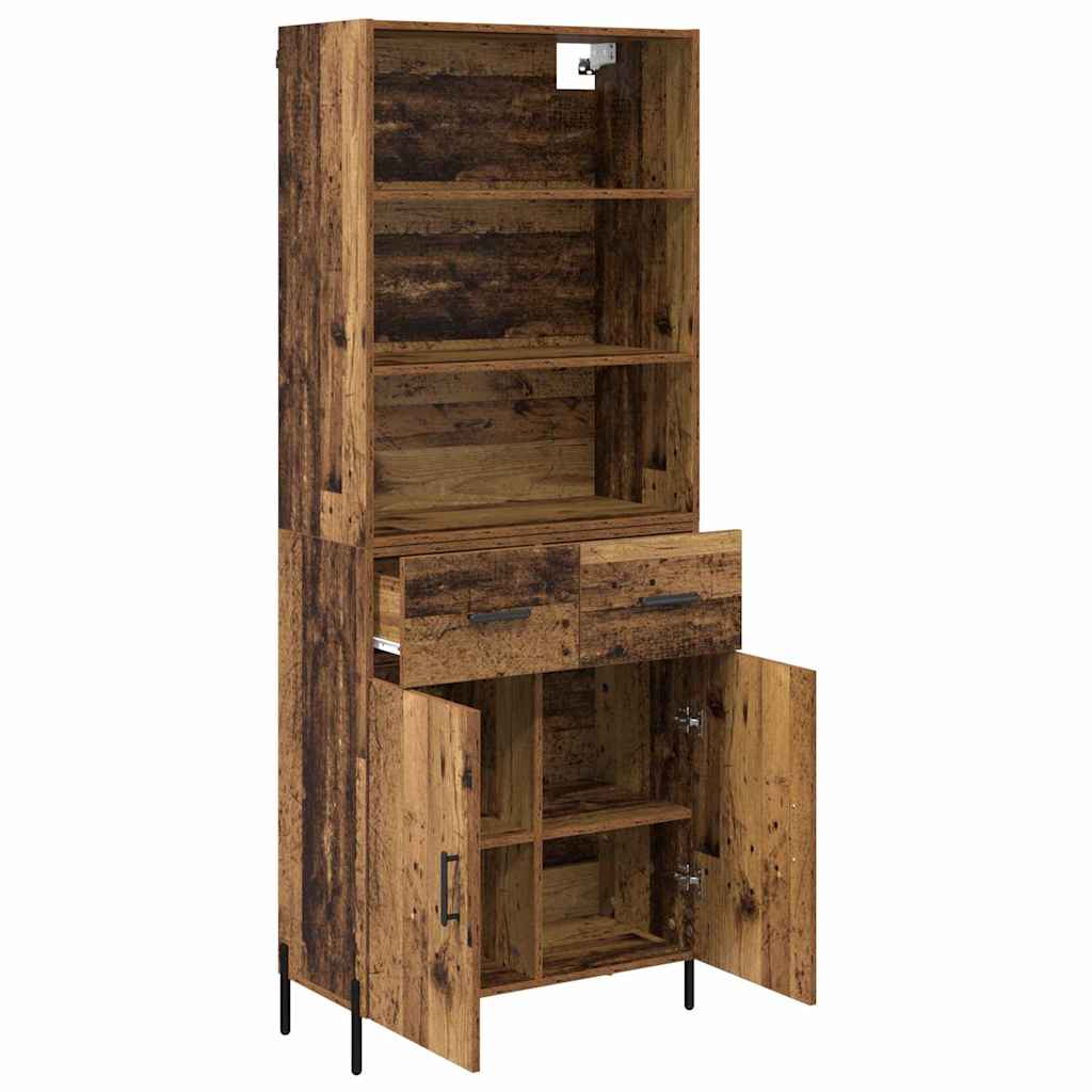 Highboard Altholz 69,5 x 32,5 x 180 cm Holzwerkstoff
