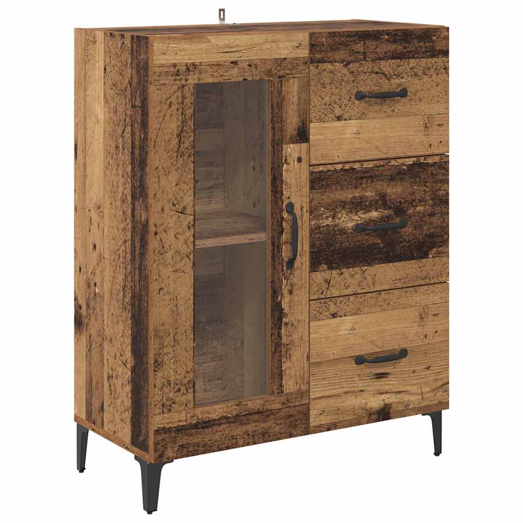 Highboard Altholz 69,5 x 34 x 180 cm Holzwerkstoff
