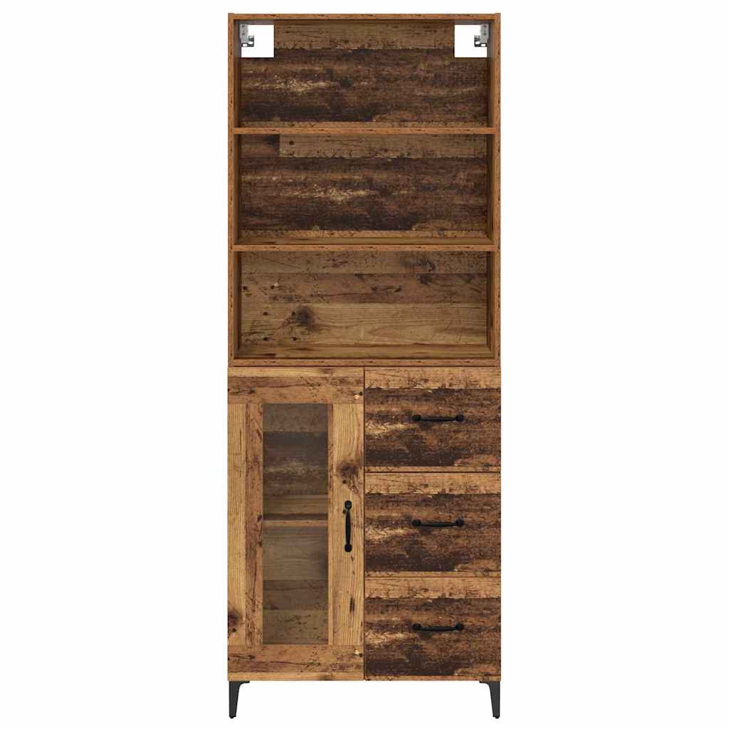 Highboard Altholz 69,5 x 34 x 180 cm Holzwerkstoff