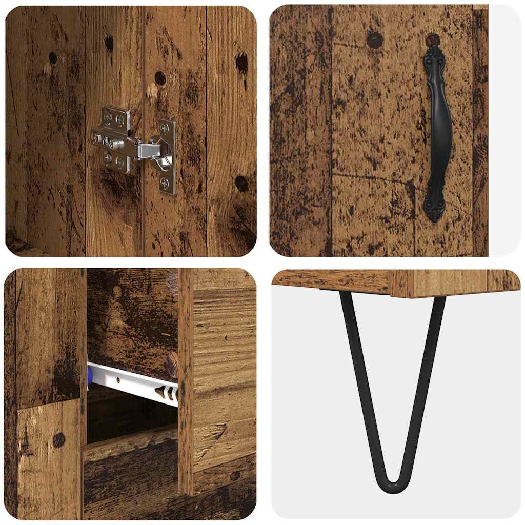 Highboard mit Schubladen 2 pcs Altholz Holzwerkstoff