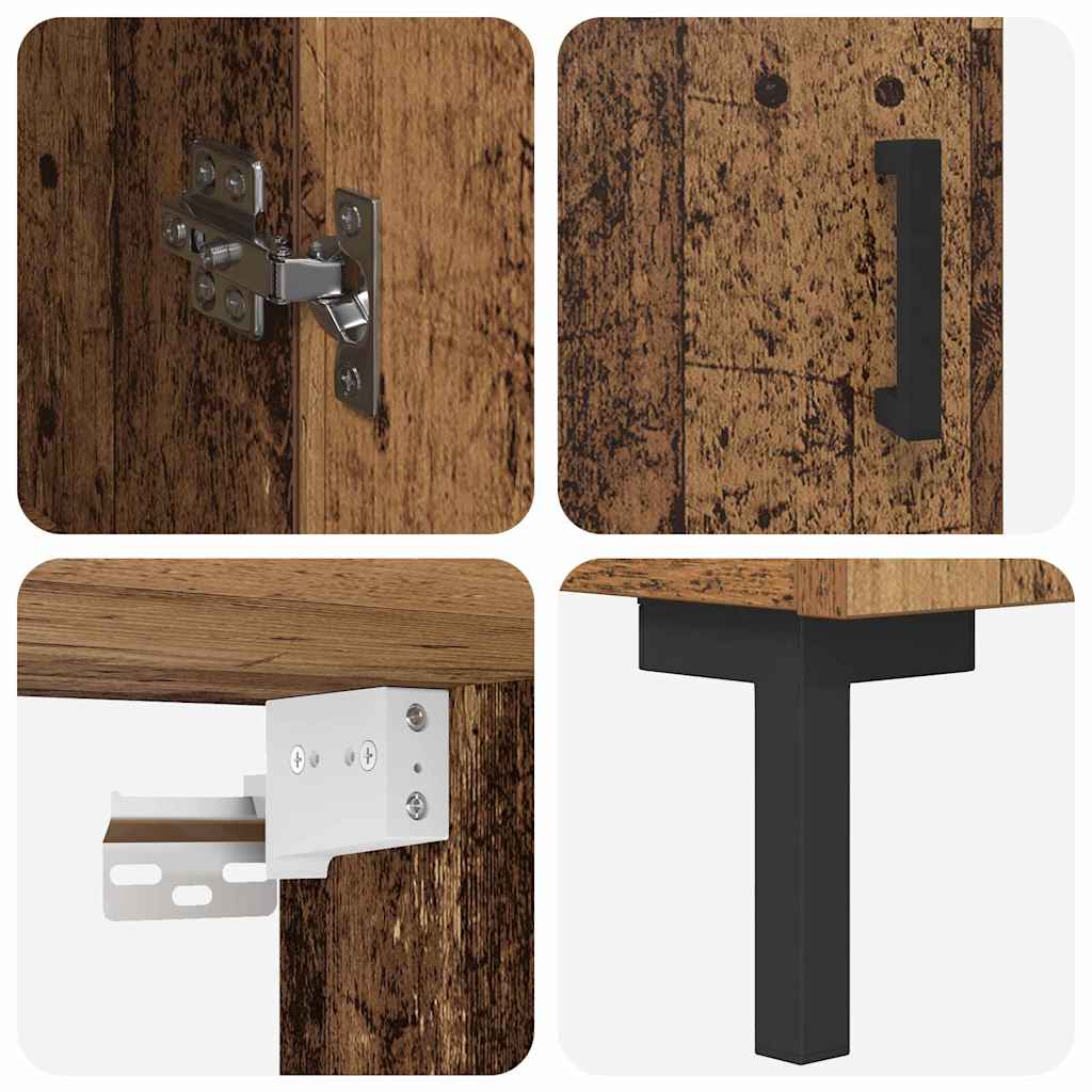 Highboard 2 pcs Altholz Holzwerkstoff