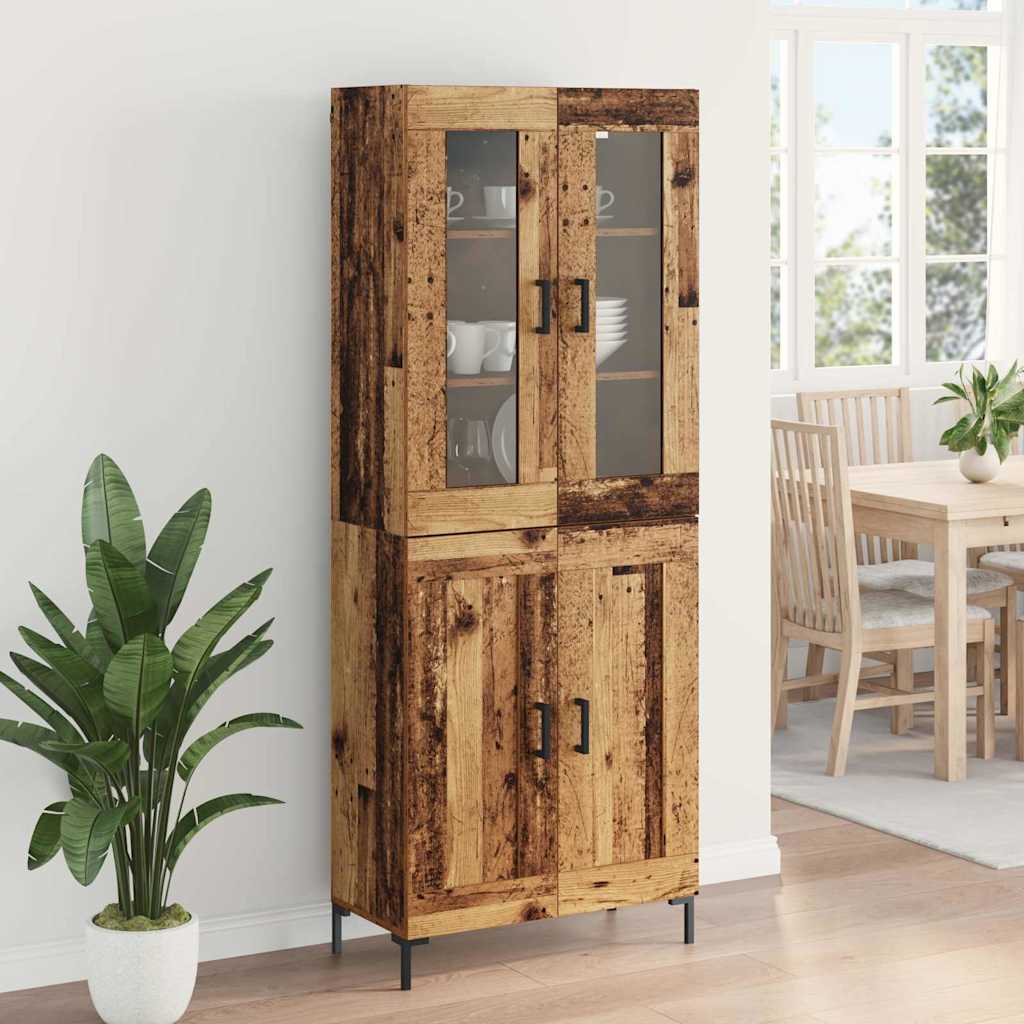 Highboard 2 pcs Altholz Holzwerkstoff