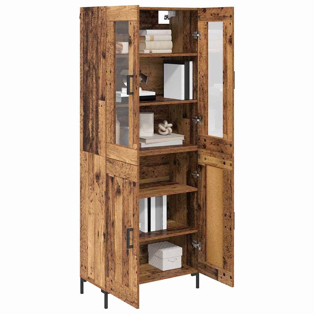 Highboard 2 pcs Altholz Holzwerkstoff