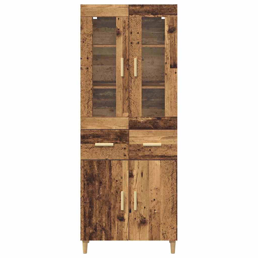 Highboard Altholz 69,5 x 34 x 180 cm Holzwerkstoff