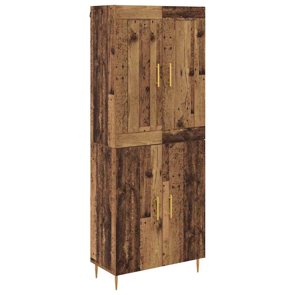 Highboard Altholz 69,5 x 34 x 180 cm Holzwerkstoff