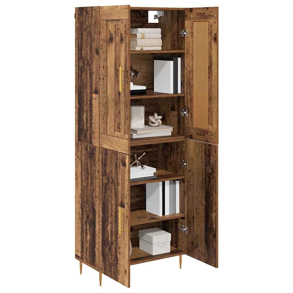 Highboard Altholz 69,5 x 34 x 180 cm Holzwerkstoff