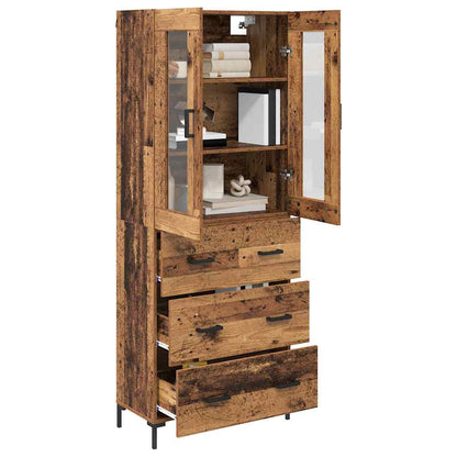 Highboard mit Schubladen 2 pcs Altholz Holzwerkstoff