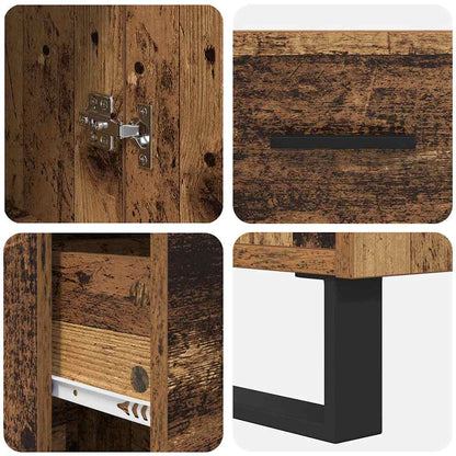 Highboard Altholz 34,5 x 34 x 180 cm Holzwerkstoff