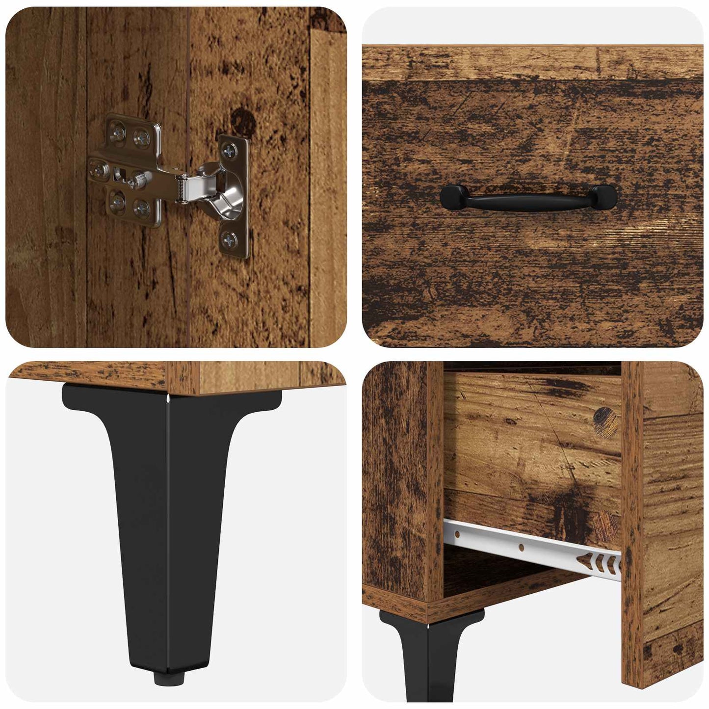 Highboard Altholz 69,5 x 34 x 180 cm Holzwerkstoff