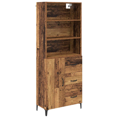 Highboard Altholz 69,5 x 34 x 180 cm Holzwerkstoff
