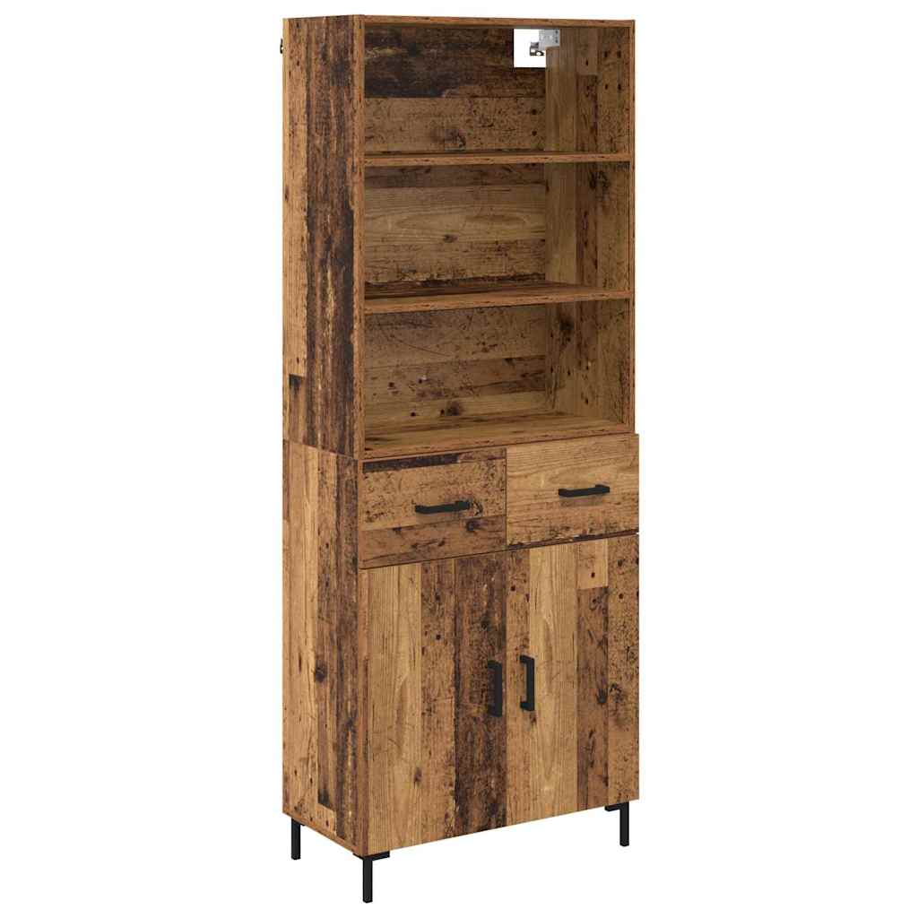 Highboard Altholz 69,5 x 34 x 180 cm Holzwerkstoff