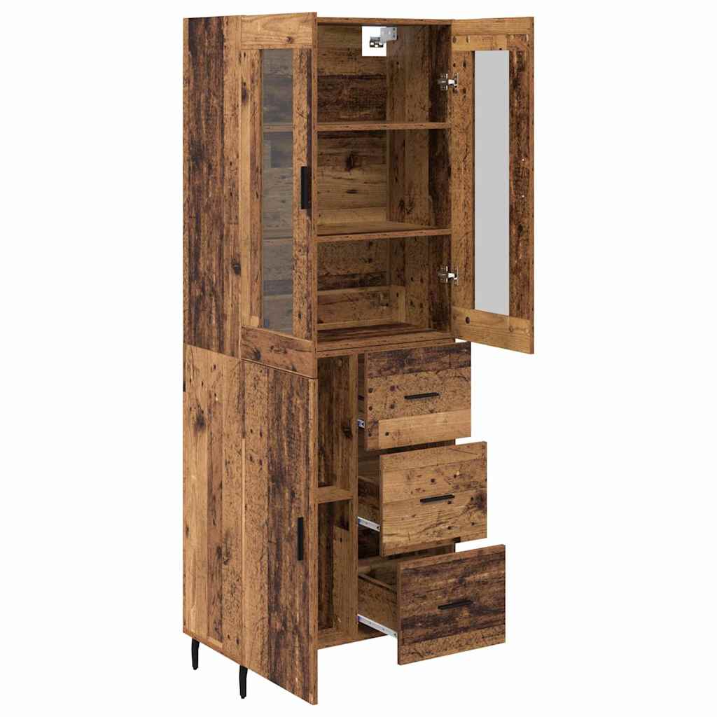 Highboard mit Schubladen 2 pcs Altholz Holzwerkstoff