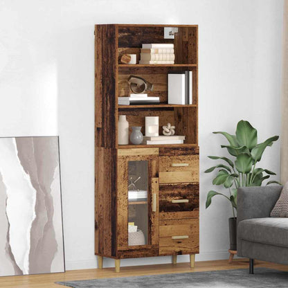 Highboard Altholz 69,5 x 34 x 180 cm Holzwerkstoff