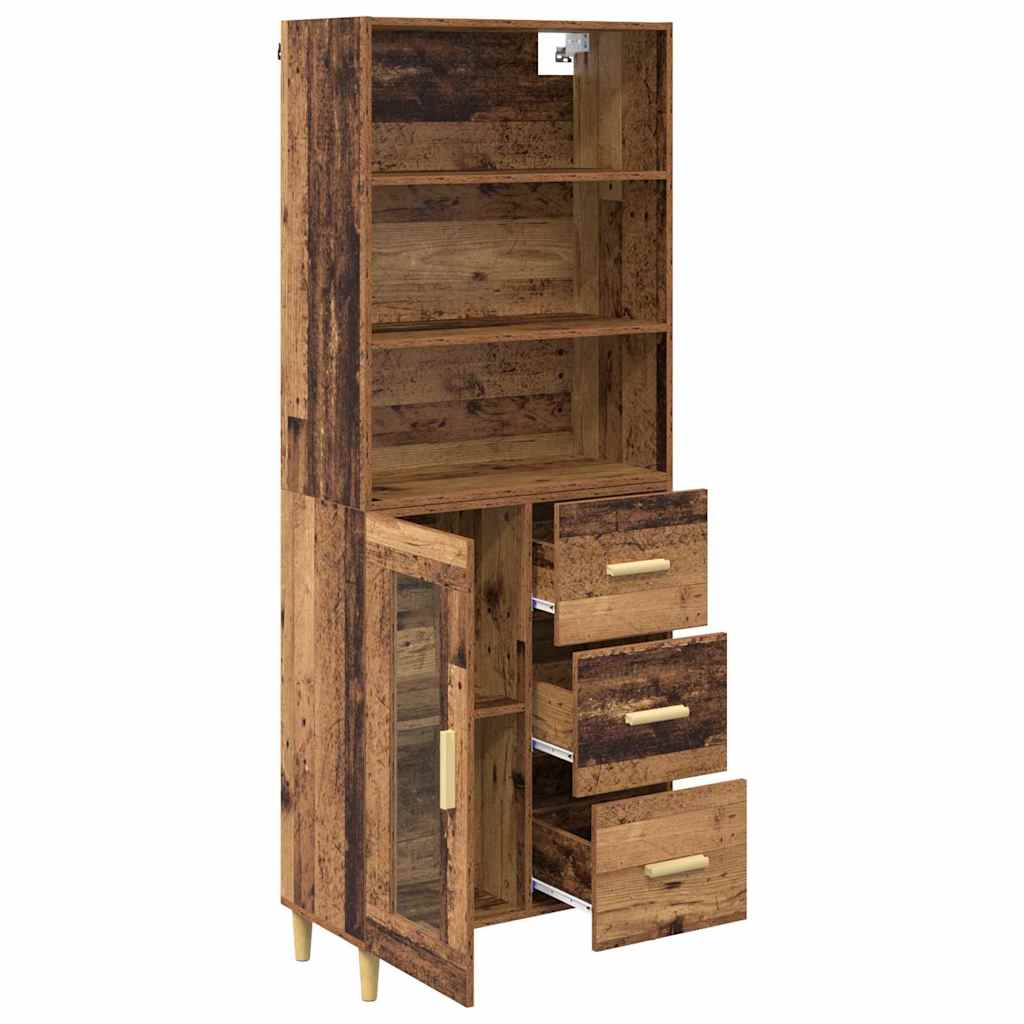 Highboard Altholz 69,5 x 34 x 180 cm Holzwerkstoff