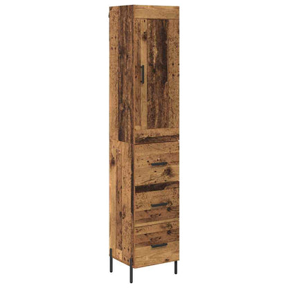 Highboard Altholz 34,5 x 34 x 180 cm Holzwerkstoff