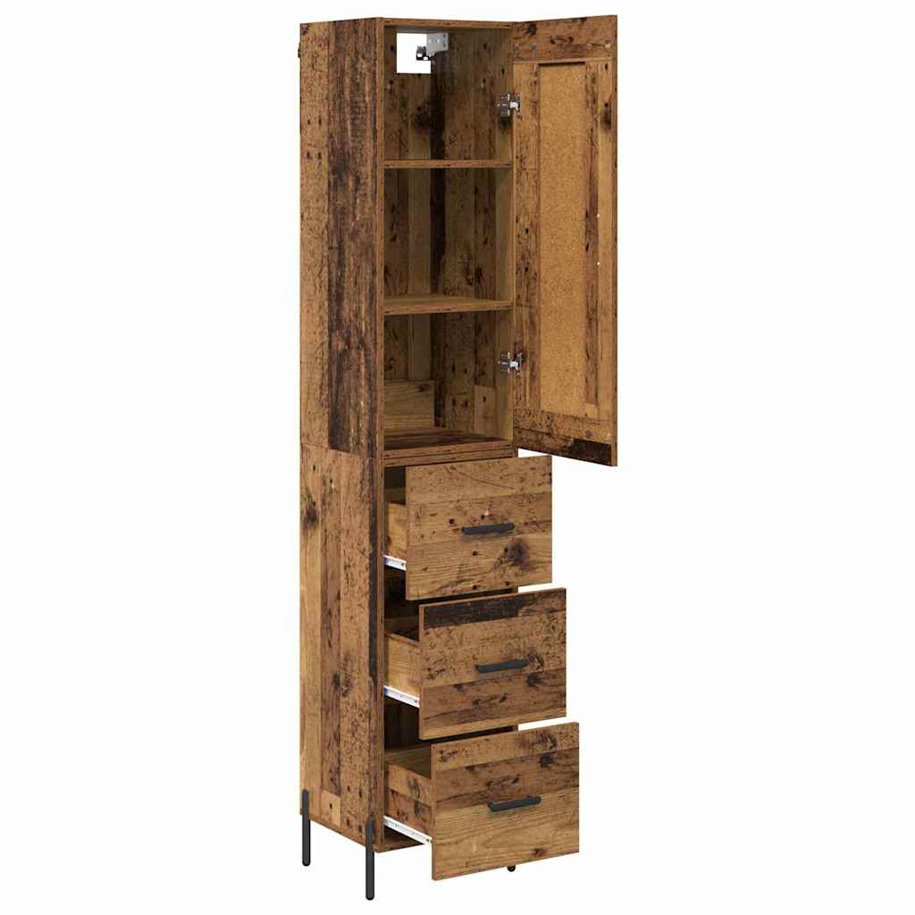 Highboard Altholz 34,5 x 34 x 180 cm Holzwerkstoff
