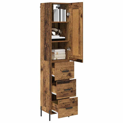 Highboard Altholz 34,5 x 34 x 180 cm Holzwerkstoff