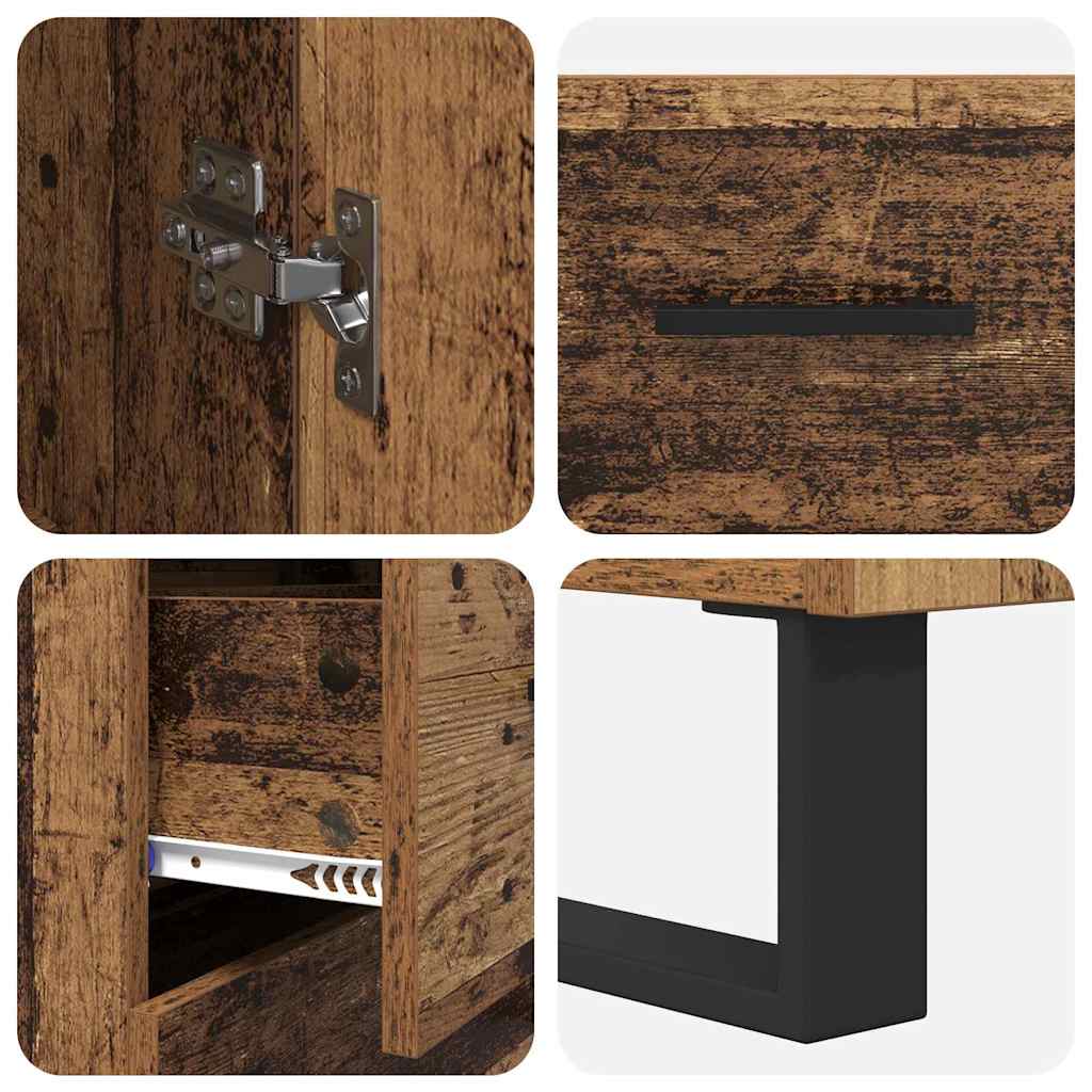 Highboard mit Schubladen 2 pcs Altholz Holzwerkstoff