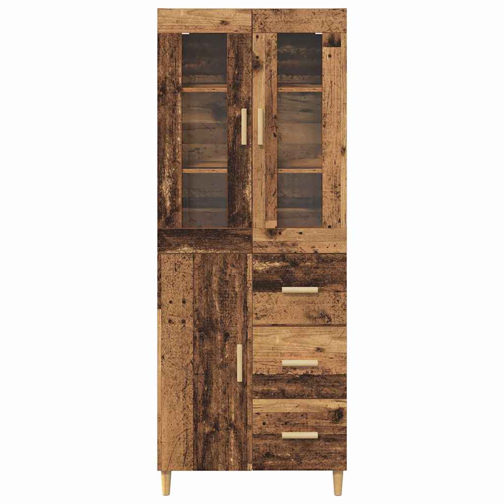 Highboard Altholz 69,5 x 34 x 180 cm Holzwerkstoff
