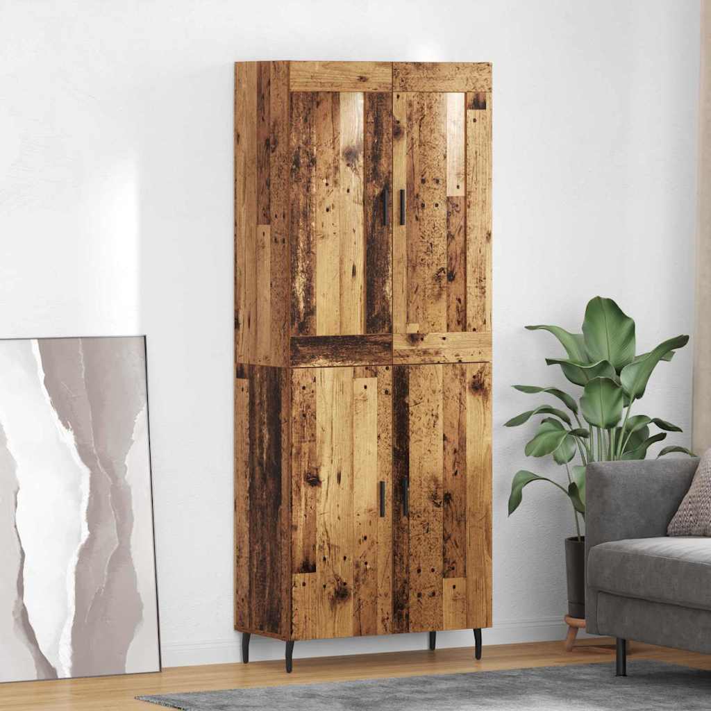 Highboard 2 pcs Altholz Holzwerkstoff