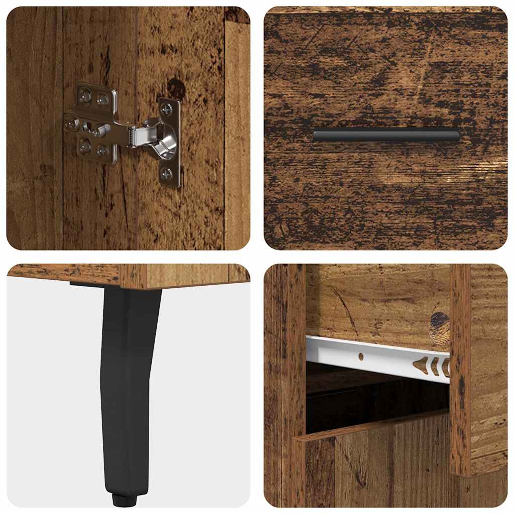 Highboard mit Schubladen 2 pcs Altholz Holzwerkstoff