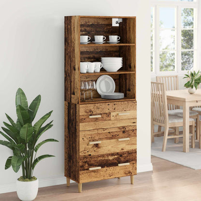 Highboard Altholz 69,5 x 32,5 x 180 cm Holzwerkstoff