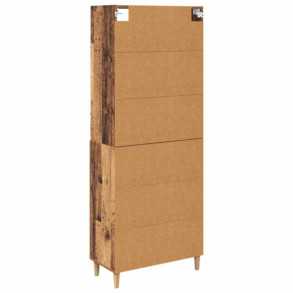 Highboard Altholz 69,5 x 32,5 x 180 cm Holzwerkstoff