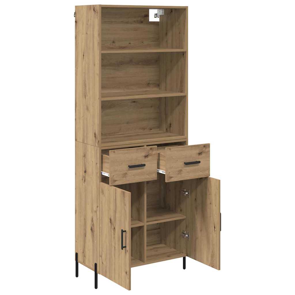 Highboard Artisan-Eiche 69,5 x 32,5 x 180 cm Holzwerkstoff