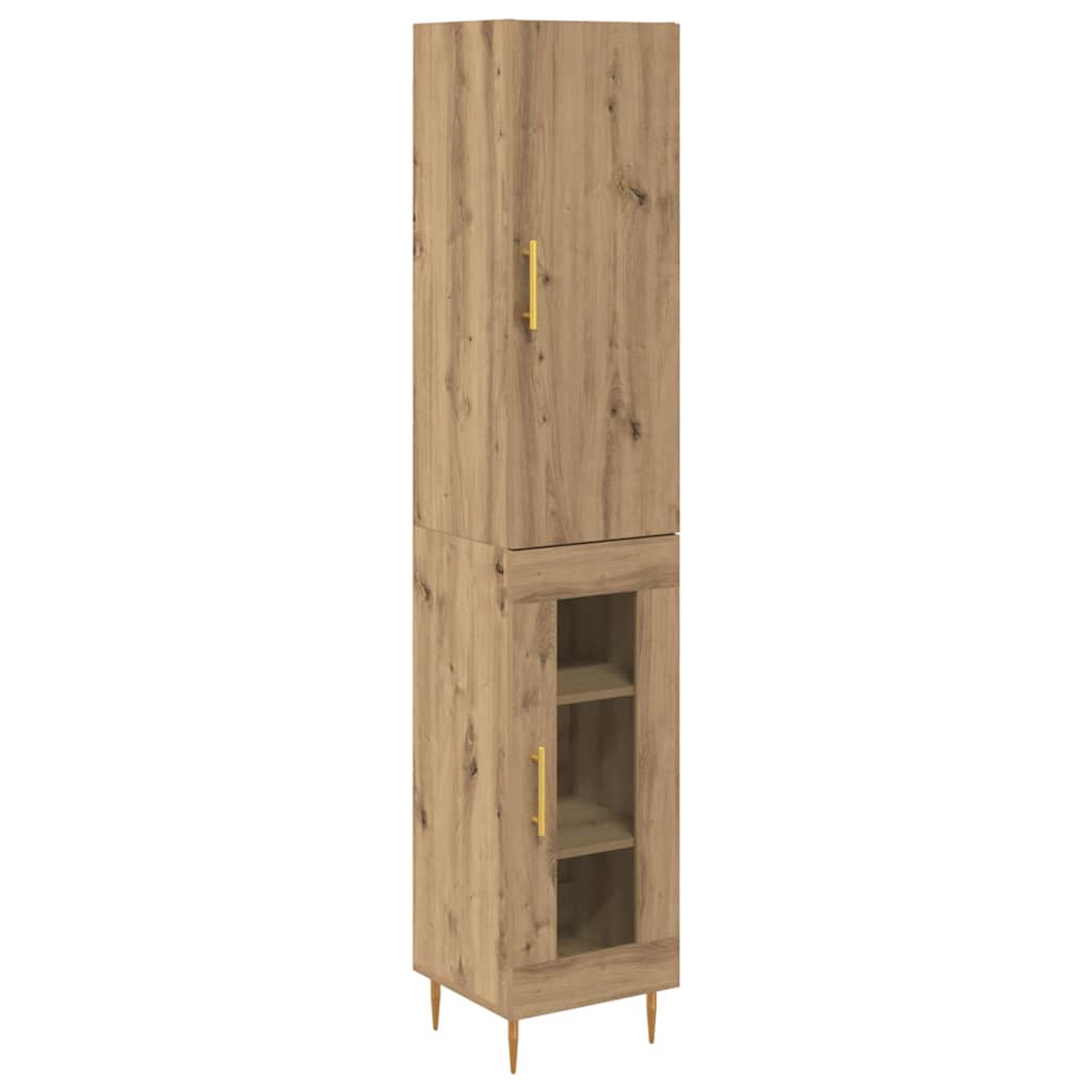 Highboard 2 pcs Artisan-Eiche Holzwerkstoff