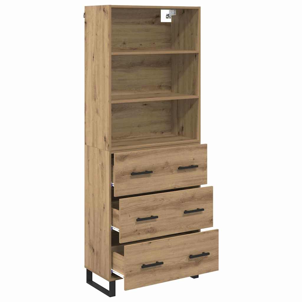 Highboard Artisan-Eiche 69,5 x 34 x 180 cm Holzwerkstoff