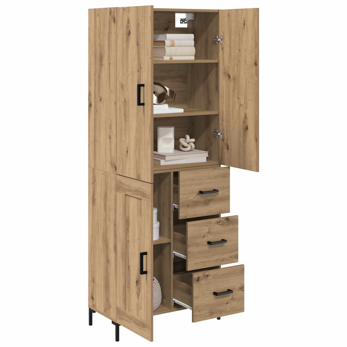 Highboard Artisan-Eiche 69,5 x 34 x 180 cm Holzwerkstoff