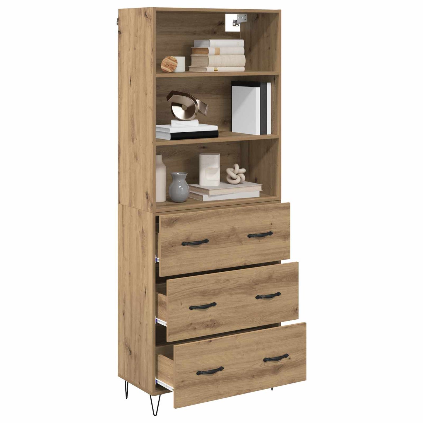 Highboard mit Schubladen 2 pcs Artisan-Eiche Holzwerkstoff