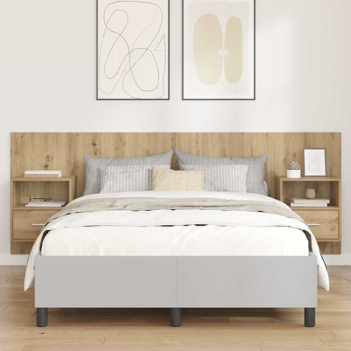 Kopfteil mit Schrank 3 pcs Artisan-Eiche Holzwerkstoff