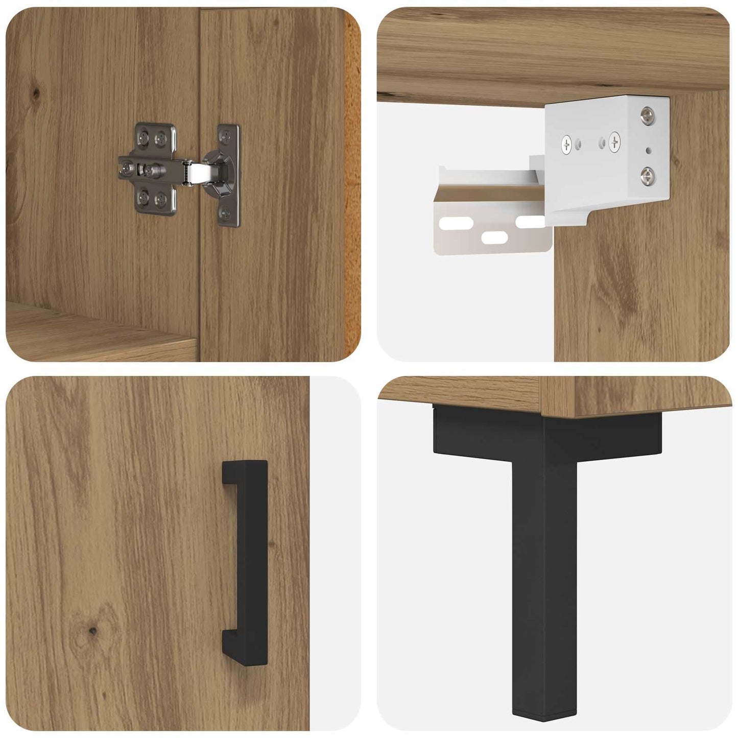 Highboard Artisan-Eiche 69,5 x 34 x 180 cm Holzwerkstoff