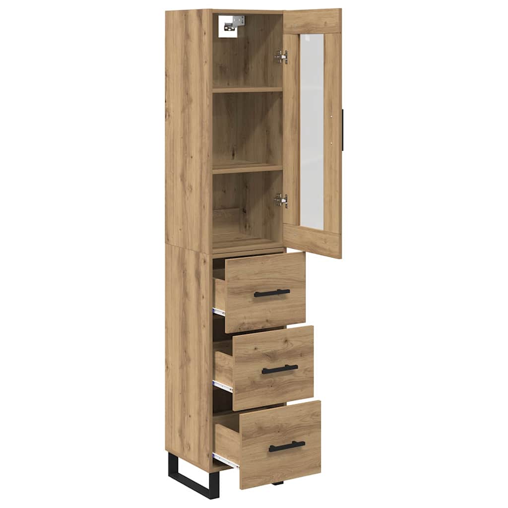 Highboard Artisan-Eiche 34,5 x 34 x 180 cm Holzwerkstoff