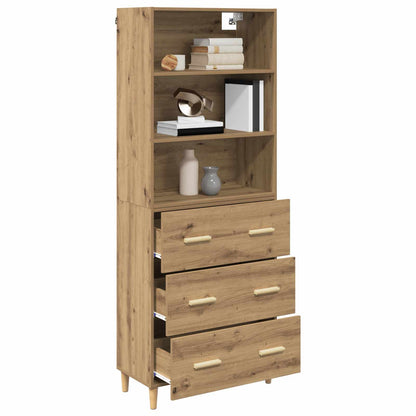 Highboard Artisan-Eiche 69,5 x 32,5 x 180 cm Holzwerkstoff