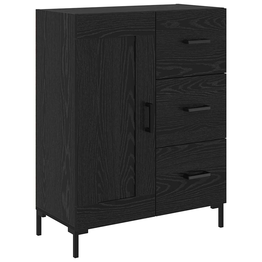 Highboard Schwarz Eichen-Optik 69,5 x 34 x 180 cm Holzwerkstoff