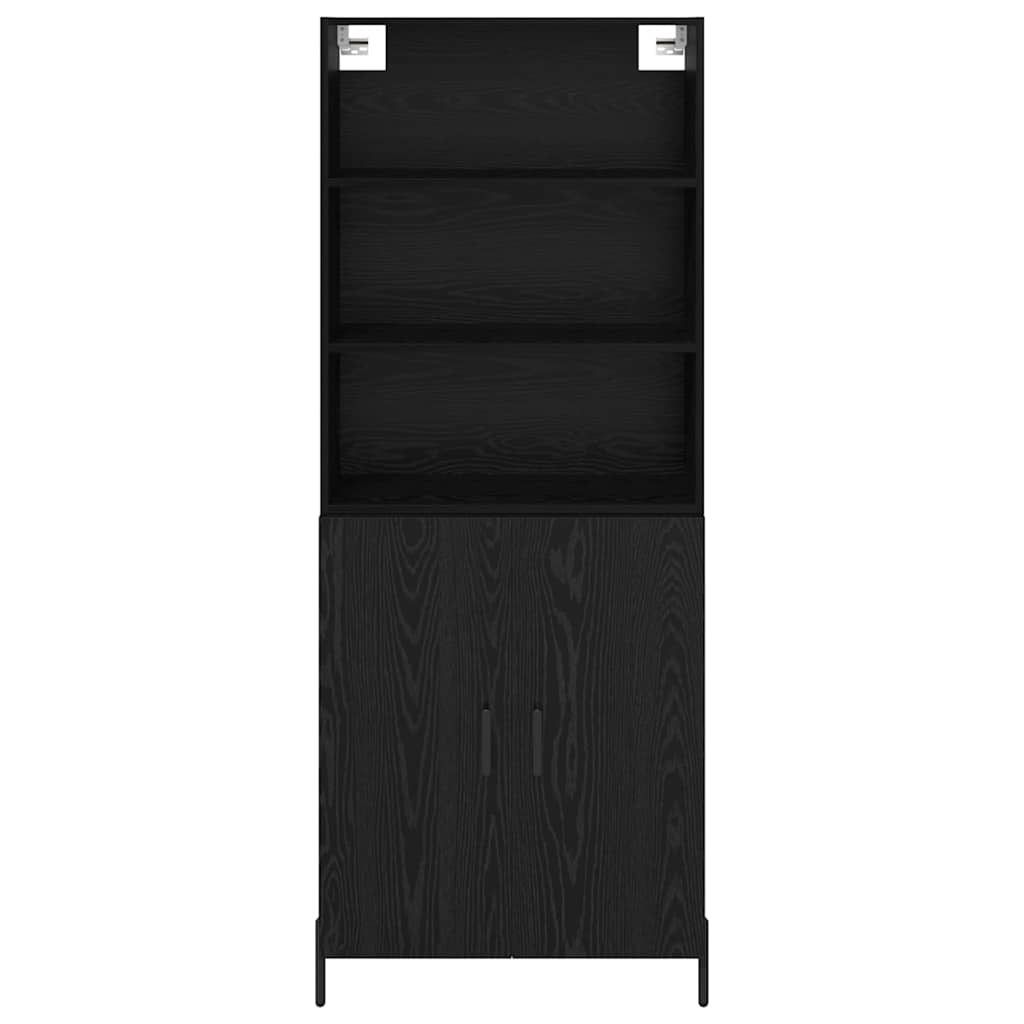 Highboard Schwarz Eichen-Optik 69,5 x 34 x 180 cm Holzwerkstoff