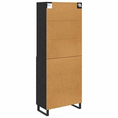 Highboard Schwarz Eichen-Optik 69,5 x 34 x 180 cm Holzwerkstoff