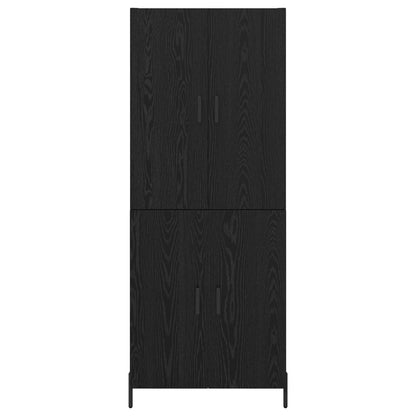 Highboard Schwarz Eichen-Optik 69,5 x 34 x 180 cm Holzwerkstoff
