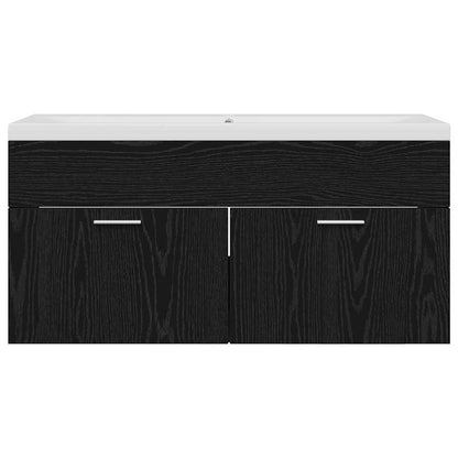 Badezimmerschrank Schwarz Eichen-Optik 100 x 38,5 x 46 cm