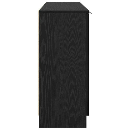 Sideboard 3 pcs Schwarz Eichen-Optik Holzwerkstoff