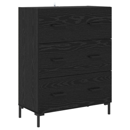 Highboard Schwarz Eichen-Optik 69,5 x 34 x 180 cm Holzwerkstoff